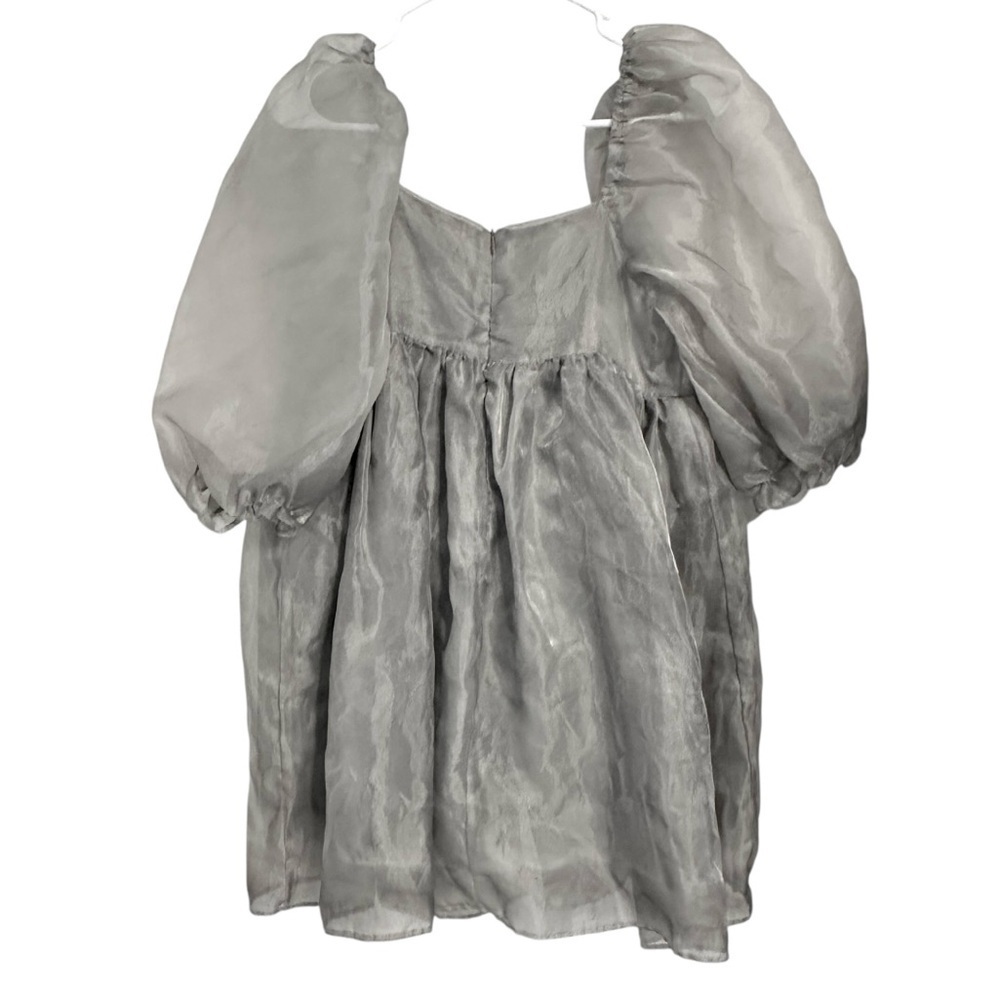 Elegant Puff Mini Gray Dress M - Picture 6 of 6